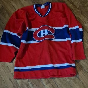 CCM Red and Blue Hockey Jersey with White Accents